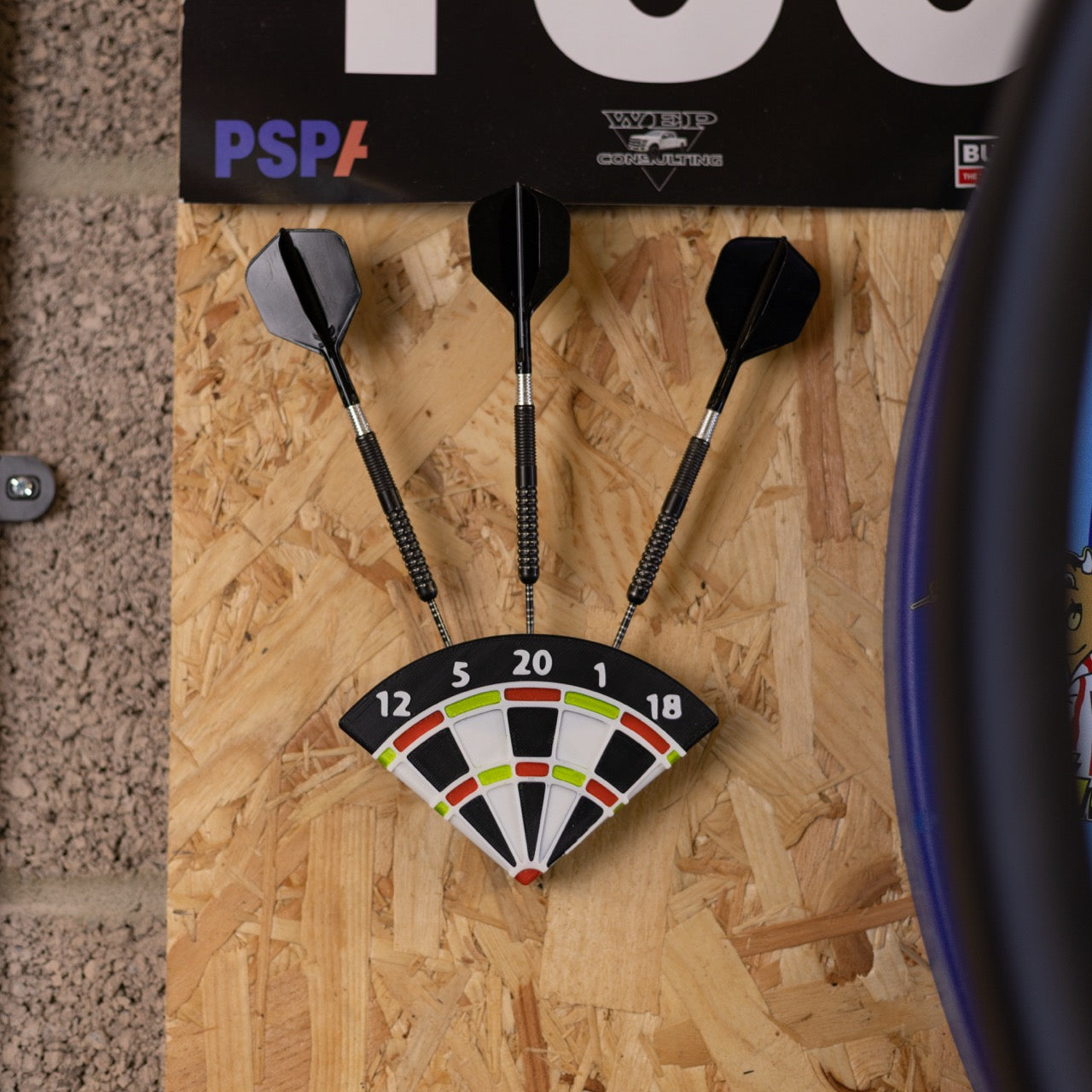 3D Printed Quarter dartboard dart holder